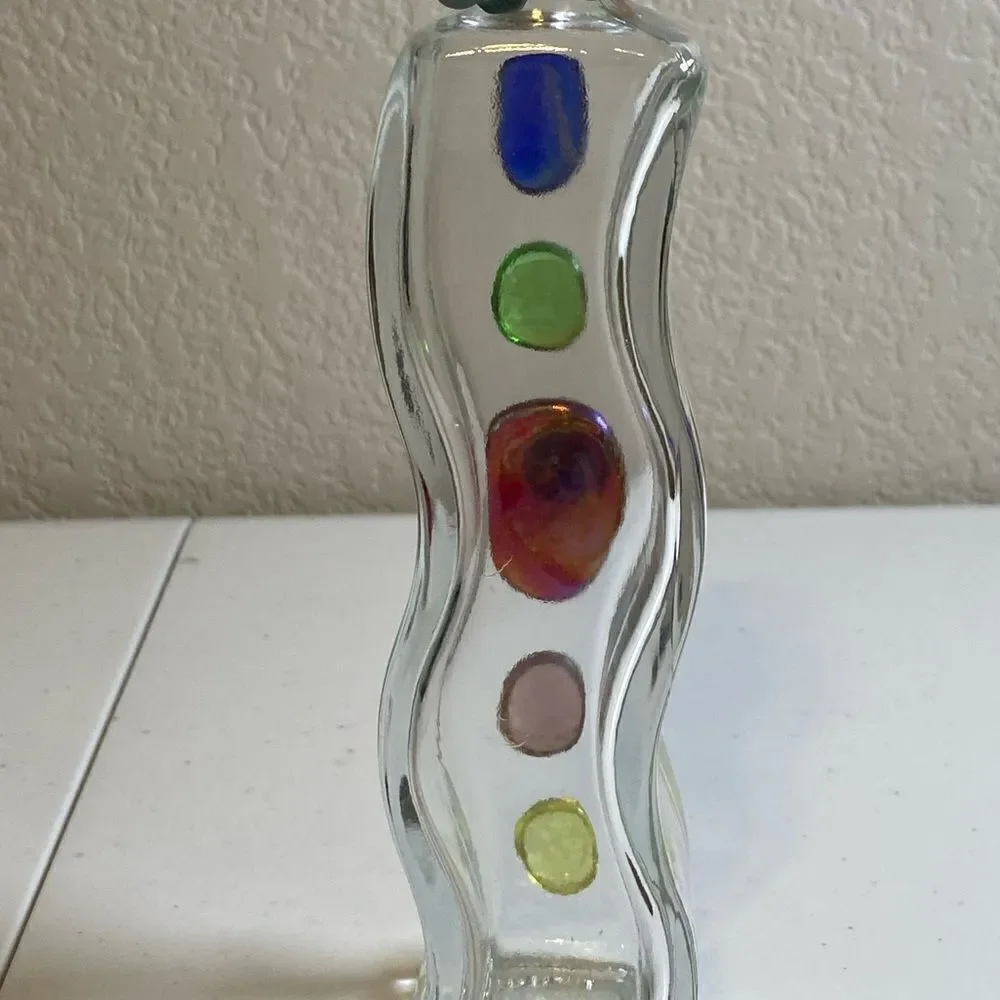 Italy 200ml Glass Jar Multi Color Stones with Removable Lid